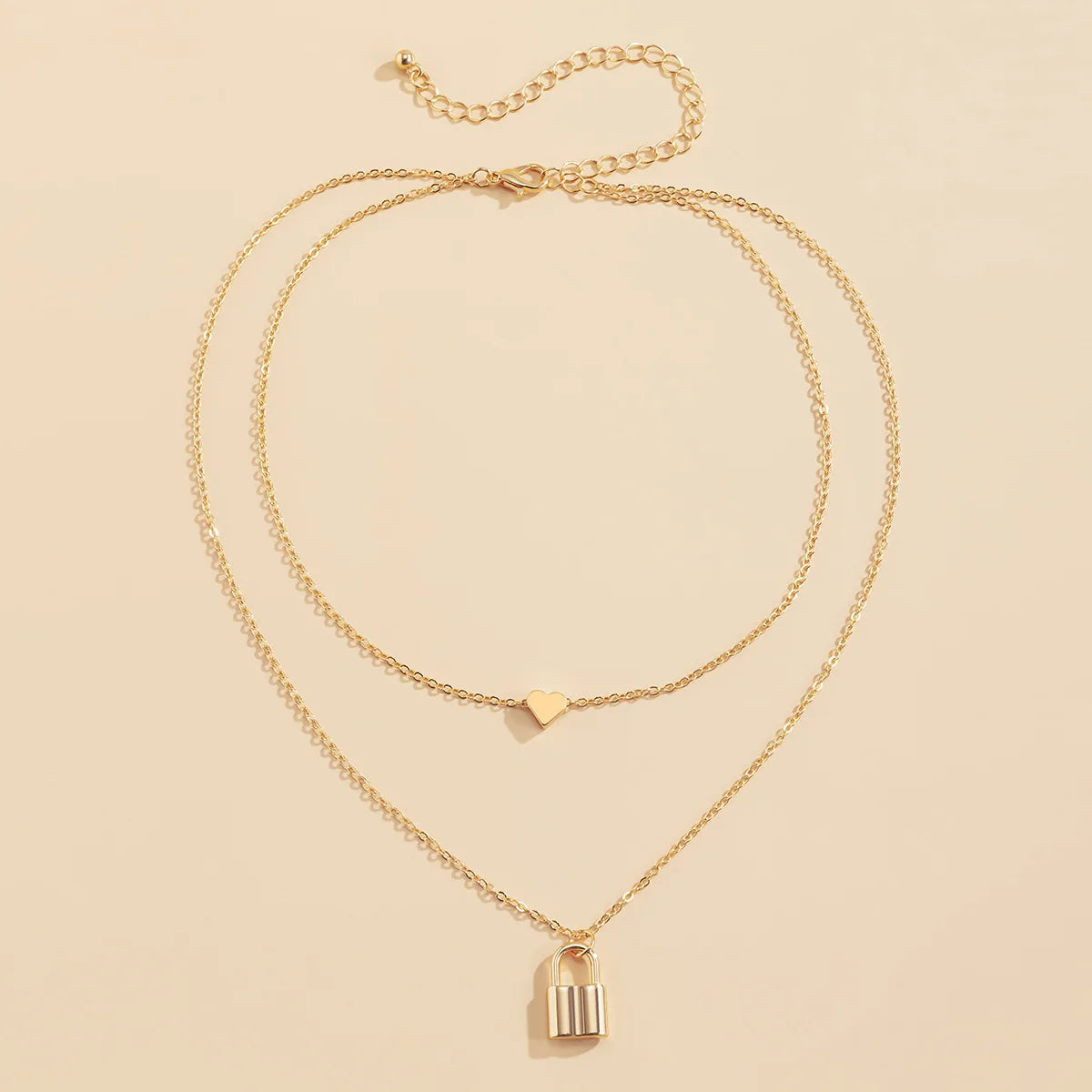 Ella | Heart padlock long chain