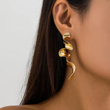 Maya | Irregular metal twisted long earrings for women