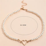 Mia | Imitation pearl heart choker