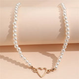 Mia | Imitation pearl heart choker