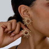 Luna | Elegant sunflower stud earrings