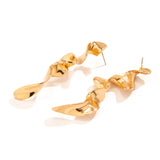 Maya | Irregular metal twisted long earrings for women