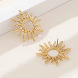 Luna | Elegant sunflower stud earrings