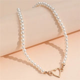 Mia | Imitation pearl heart choker