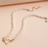 Mia | Imitation pearl heart choker