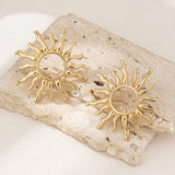 Luna | Elegant sunflower stud earrings