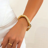 Elena | Thick heavy metal open cuff bracelet