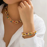 Linora | 2-piece colorful necklace bracelet