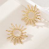 Luna | Elegant sunflower stud earrings